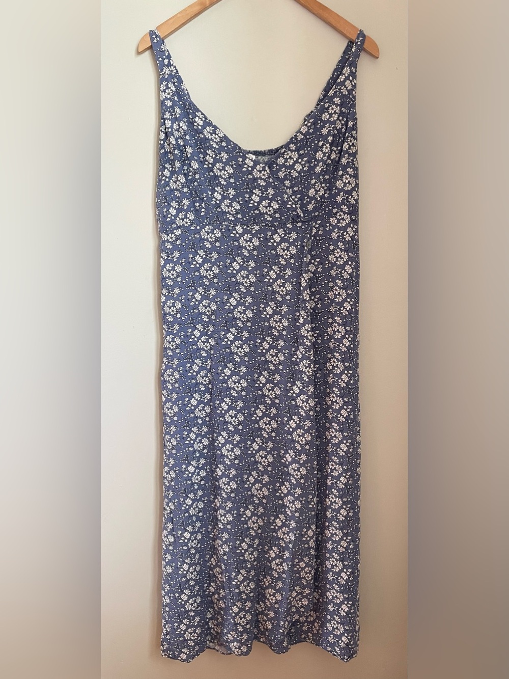 Heartloom Floral Faux-Wrap Midi Dress XL Cottagecore Coastal Vacation Summer - Picture 2 of 12